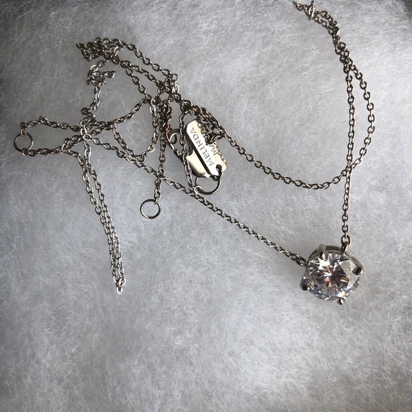 MELINDA MARIA DESIGNER “MONARCH” ROUND CUT NECKLACE ON SILVER CHAIN, NWOT - Picture 3 of 5